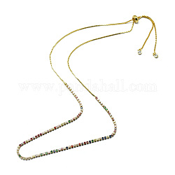 Латуни ожерелья, с кубического циркония, золотые, 25.19 дюйм (64 см)