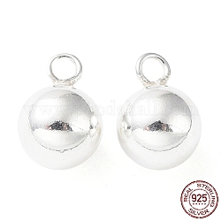 925 стерлингов серебряные подвески, колокольчик, серебряные, 11x8 мм, отверстие : 1.8 мм