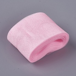 Ruban d'organza de nylon, rose, 2-3/8 pouce (6 cm), environ 10 yards / paquet