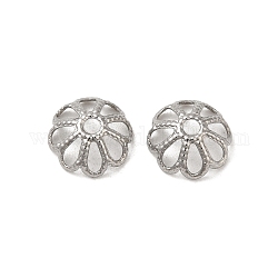 316 Stainless Steel Bead Caps, Multi-Petal, Flower, Stainless Steel Color, 8x3mm, Hole: 1.5mm