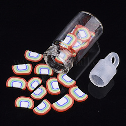 Accessories de décoration d'art d'ongle en argile polymère manuels, avec bouteille de verre et bouchon de bouteille en plastique ccb, pain, colorées, 3~8x4~6x0.3~1mm