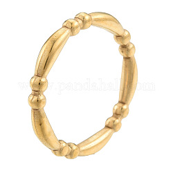 Chapado en iones (ip) 201 anillo de dedo de acero inoxidable para mujer, real 18k chapado en oro, nosotros tamaño 7 3/4 (17.9 mm)