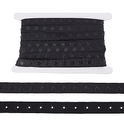 Ruban à boutons-pression superfindings, attaches en polyester ruban de garniture pour l'artisanat de couture bricolage, avec 1 carte d'affichage en carton, noir, 3/4 pouce (18 mm)