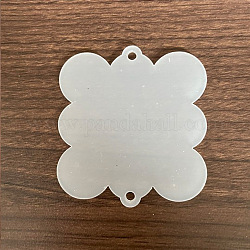 Breloques de connecteur acrylique, ébauches acryliques pour l'artisanat, carré avec eage ondulé, blanc, 2mm, environ 5 pcs / sachet 