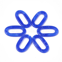Anneaux liant acrylique, connecteurs à liaison rapide, pour la fabrication de chaînes de bijoux, style de pierres fines imitation, ovale, bleu royal, 36.5x21x3.5mm, Trou: 24.5x8.5mm, environ: 290 pcs / 500 g