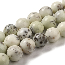 Chapelets de perles de jaspe dendritique naturelle, ronde, 12~12.5mm, Trou: 1.8mm, Environ 32 pcs/chapelet, 15.51'' (39.4 cm)