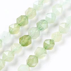 Naturali nuove perle di giada fili, perline rotonde con taglio a stella, sfaccettato, 5.5~7x5~6mm, Foro: 1 mm, circa 65pcs/filo, 15 pollice (38 cm)