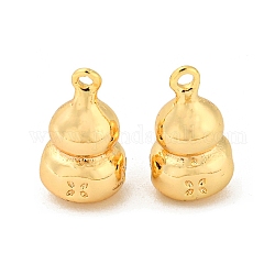 Brass Charms, Gourd, Real 18K Gold Plated, 11x6mm, Hole: 0.9mm