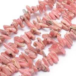 Chapelets de perles en rhodochrosite naturelle, puce, 10~16x4~7mm, Trou: 1mm, 15.3 pouce (39 cm)