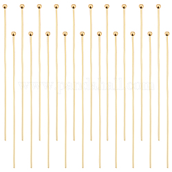 Beebeecraft 100Pcs/Box Ball Head Pins 18K Gold Plated Brass Ball Eye Pins 50mm Jewelry Making Findings for Charm Beads DIY Making, Head: 2mm