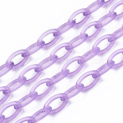 Chaînes de câble en plastique ABS transparent faites à la main, ovale, support violet, 19.29 pouce ~ 19.68 pouces (49~50 cm), lien: 13x7.5x1.5 mm