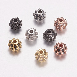 Perles de zircone cubique micro pave en Laiton, ronde, couleur mixte, 4mm, Trou: 0.5mm