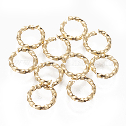 304 скрученные кольца из нержавеющей стали, открытые кольца прыжок, золотые, 7.5~8x1.5 мм, внутренний диаметр: 5.5 мм