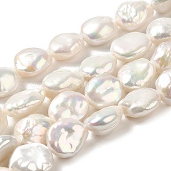 Hebras de perlas keshi de perlas barrocas naturales, perla cultivada de agua dulce, botón de pepitas, grado 3a+, encaje antiguo, 11.5~12x10~11x5.5~7mm, agujero: 0.7 mm, aproximamente 32 pcs / cadena, 15.83~16.02'' (40.2~40.7 cm)