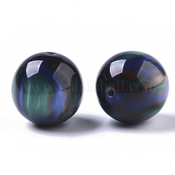 Бусины из cмолы, имитация драгоценных камней, круглые, темные голубые, 20 мм, отверстие : 2 мм