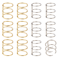 Nbeads 20 stücke 2 farben 3 ring eisen lose blatt buchbinder scharnierringe, Bindekämme, Kammbindungsstacheln, Platin & Hellgold, 4.25x3.4 cm, Innendurchmesser: 2.6 cm, 10 Stk. je Farbe