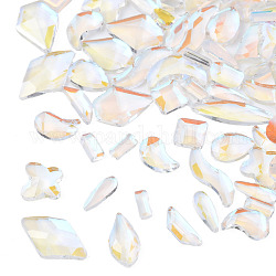 Cabujones de cristal de rhinestone, accesorios de la decoración del arte del clavo, facetados, formas mixtas, amarillo claro, 3~10x1.5~6x1.5~2mm, aproximamente 600~700 unidades / bolsa