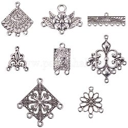 Коннекторы люстры тибетского стиля, разнообразные, античное серебро, 8.2x8.2x2.7 см