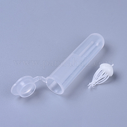 Прозрачная одноразовая пластиковая центрифужная трубка, с диоксидно-кристаллическим эпоксидным материалом, медуза, белые, трубка: 52.5x13.5x19.5мм, медуза: 22.5x10.5 мм