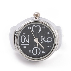 201 bracelet de montre extensible en acier inoxydable, montre à quartz plate ronde pour unisexe, noir, 14x17mm, cadran montre: 22x27 mm, regarder le visage: 18mm.