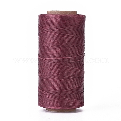 Cordón de poliéster encerado, cordón de micro macramé, hilo de coser encerado, piso, rojo violeta medio, 0.8mm, alrededor de 284.33 yarda (260 m) / rollo