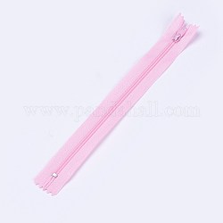 Accessoires de vêtement, fermeture à glissière en nylon, composants de fermeture à glissière, rose, 23.5~24x2.5 cm
