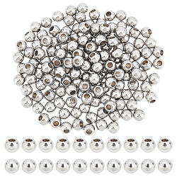 DICOSMETIC 150Pcs Memory Wire End Caps Stainless Steel Cord End Caps Round Half Drilled Beads Ball Shape Cord Terminators for Earrings Necklace Bracelet Jewelry Making DIY Crafts, Hole: 2mm