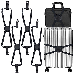Elastic Adjustable Luggage Straps, Luggage Cases Ratchet Ties, with Plastic Side Release Buckle, Black, 1000x25x2mm