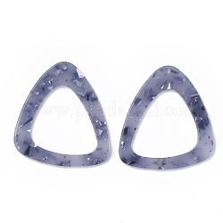 Pendenti in cellulosa acetato (resina), con paillette, triangolo, azzurro acciaio chiaro, 42.5x39x2mm, Foro: 1.4 mm