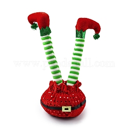 Adornos de pierna de elfo de tela de navidad, para la decoración de escritorio del hogar de la fiesta de Navidad, ladrillo refractario, 120x140x290mm