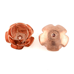 Iron Beads, Flower, Red Copper, 11x6mm, Hole: 1mm