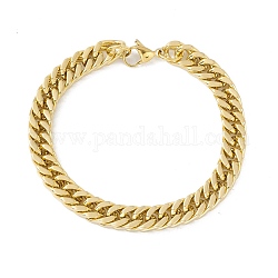 Chapado al vacío 304 pulsera de cadenas curvas gruesas de acero inoxidable para hombres y mujeres, dorado, 8-1/2 pulgada (21.5 cm)