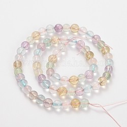 Mixed Natural Gemstone Quartz Round Beads Strands, Dyed & Heated, 8mm, Hole: 1mm, about 52pcs/strand, 15.5inch.