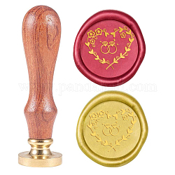 SUPERDANT 25mm Wax Sealing Stamp Ring Pattern Wax Seal Stamp Removable Brass Wood Handle Seal for Making Wedding Invitations Wine Packaging Envelopes Decoration