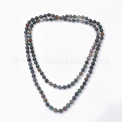 Colliers à plusieurs rangs de perles d'agate indienne, colliers double couche, ronde, 47.24 pouce ~ 48.03 pouces (120~122 cm)