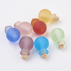 Handmade Lampwork Perfume Bottle Pendants, Essential Oil Bottle, Frosted, Mixed Color, 24~25.5mm, Hole: 5~5.5mm, Bottle Capacity: 0.5~1ml(0.017~0.03 fl. oz)