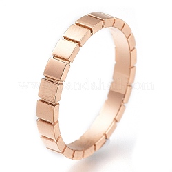 304 палец кольца из нержавеющей стали, квадратный, розовое золото , размер США 6~9, внутренний диаметр: 16~19 мм