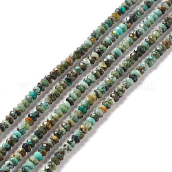 Natürliche afrikanische türkis (jasper) perlen stränge, facettiert, Rondell, 3x2 mm, Bohrung: 0.6 mm, ca. 191 Stk. / Strang, 15.55 Zoll (39.5 cm)