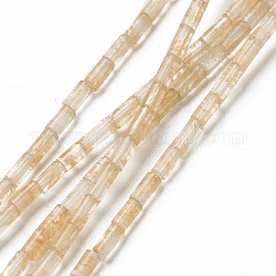 Chapelets de perles de pierre de pastèque en verre, colonne, 4.3~5.6x2.3~2.5mm, Trou: 0.9mm, Environ 82~86 pcs/chapelet, 14.96~17.71 pouce (38~45 cm)