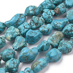Natürliche Howlith Perlen Stränge, gefärbt und erhitzt, Chip, 10~13x7~11 mm, Bohrung: 1.2 mm, ca. 30 Stk. / Strang, 14.96 Zoll (38 cm)