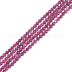 Nbeads 2 fili fili di perle di granato naturale, grado aa, sfaccettato, tondo, 3mm, Foro: 0.5 mm, circa 163pcs/filo, 15.5'' (39.37 cm)