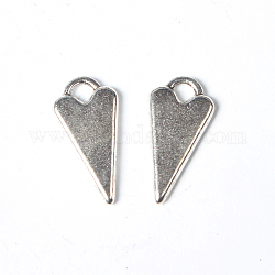 Pendente in lega stile tibetano, cuore,  piombo e cadmio libero, argento antico, 22x11x3mm, Foro: 3 mm
