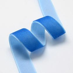 Односторонняя бархатная лента толщиной 3/4 дюйм, Плут синий, 3/4 дюйм (19.1 мм), около 25 ярдов / рулон (22.86 м / рулон)