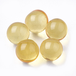 Abalorios de resina, sin agujero / sin perforar, redondo, amarillo claro, 5.5~6mm