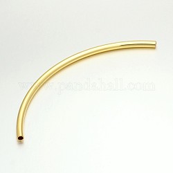 Long Brass Curved Tube Beads, Golden, 110x4mm, Hole: 3mm