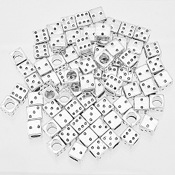DICOSMETIC 100Pcs Antique Silver Roll of Dice Beads Cube Loose Beads Large Hole Beads Square Metal Spacer Beads Tibetan Style Beads Alloy European Beads for DIY Jewelry Making, Hole: 5mm