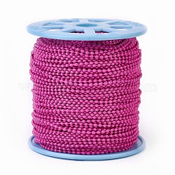 Cadenas de bolas de hierro, soldada, con carrete, electroforesis, de color rosa oscuro, 2.4 mm, aproximamente 100yards / rodillo (91.44 m / rollo)