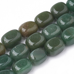 Естественный зеленый авантюрин бисер нитей, упавший камень, самородки, 18~19x13~15x13~15 мм, отверстие : 1 мм, около 22 шт / нитка, 16.14 дюйм