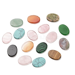 Cabujones de piedras preciosas mixtas naturales & sintéticas, Plano Oval, 18x13x1.5~2mm
