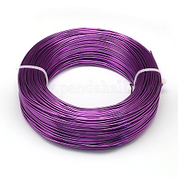 Alambre de aluminio redondo, alambre artesanal flexible, para hacer joyas de abalorios, violeta oscuro, 15 calibre, 1.5mm, 100 m / 500 g (328 pies / 500 g)